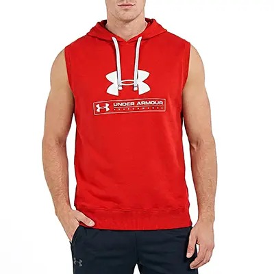 هودی کلاه دار آستین حلقه ای مردانه ایران اسپورتر طرح آندرامور | قرمز