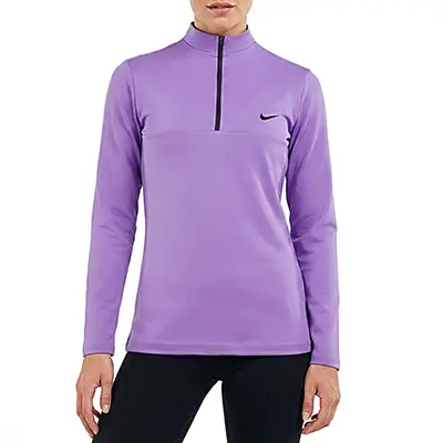 بلوز ورزشی نیم زیپ زنانه ایران اسپورتر طرح نایک | بنفش
