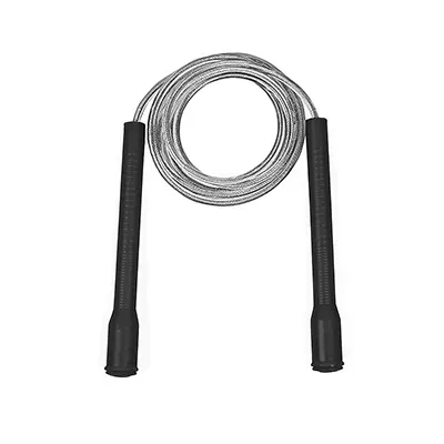 طناب ورزشی بدنسازی تن زیب سیمی روکشدار6 میل | مشکی