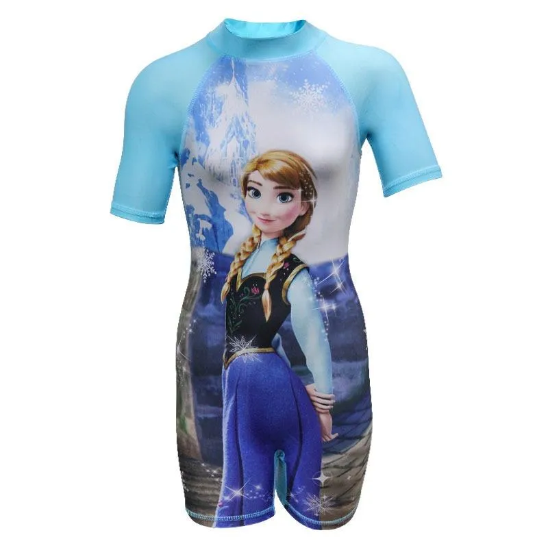 مایو شنا بچه گانه دخترانه یک تکه آستین دار Frozen