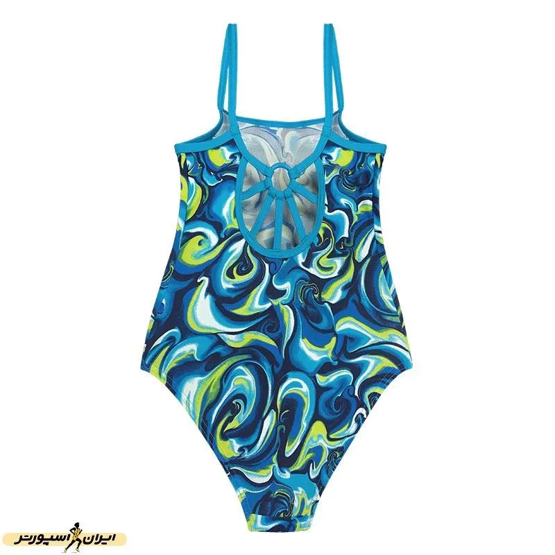 مایو شنا بچه گانه دخترانه یک تکه زاگز Marbling HMK