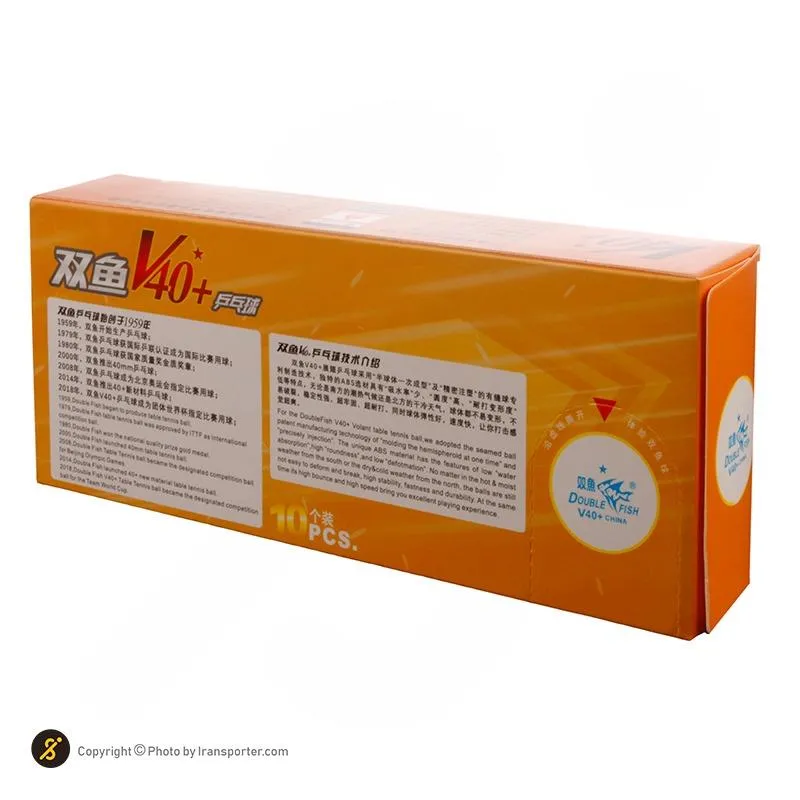 توپ پینگ پنگ دبل فیش1ستاره +V40 بسته 10 عددی