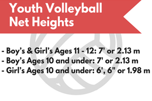 ارتفاع تور والیبال در مسابقات جوانان