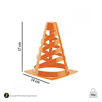 مانع تمرین فوتبال مخروطی 17 سانتیمتری شیاردار ژله ای بسته 10عددی