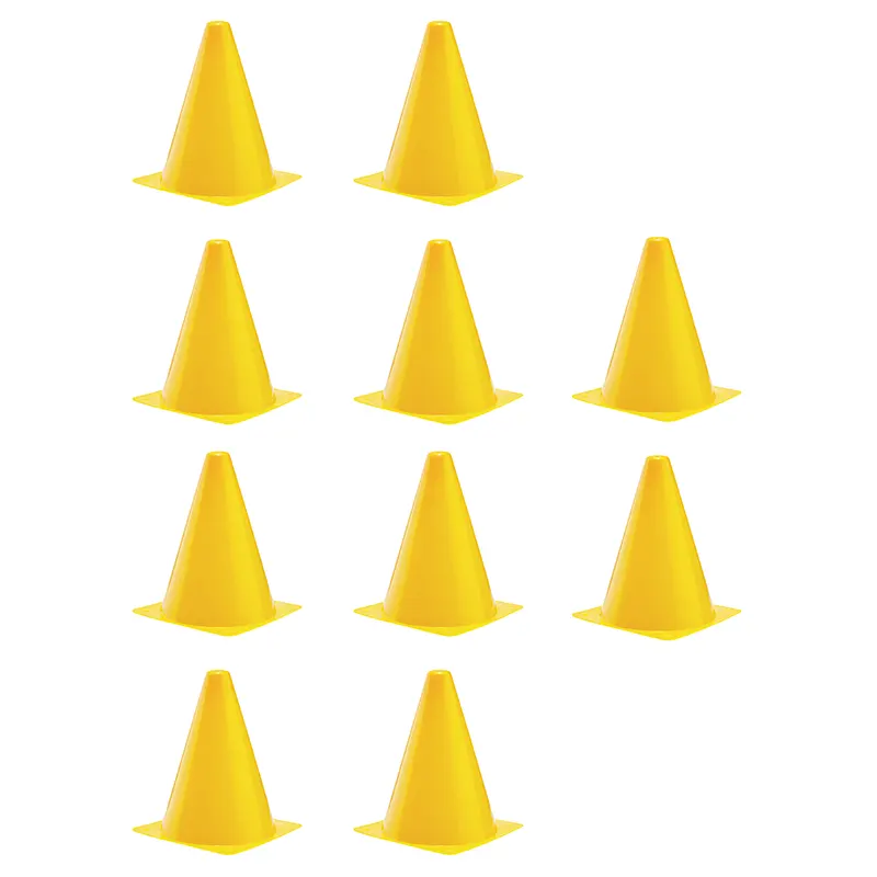 مانع تمرین فوتبال مخروطی 17 سانتیمتری ژله ای  بسته 10عددی