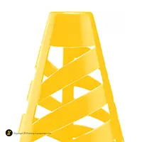 مانع تمرین فوتبال مخروطی 17 سانتیمتری شیاردار ژله ای بسته 10عددی