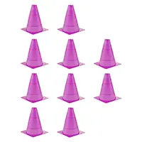 مانع تمرین فوتبال مخروطی 17 سانتیمتری ژله ای  بسته 10عددی