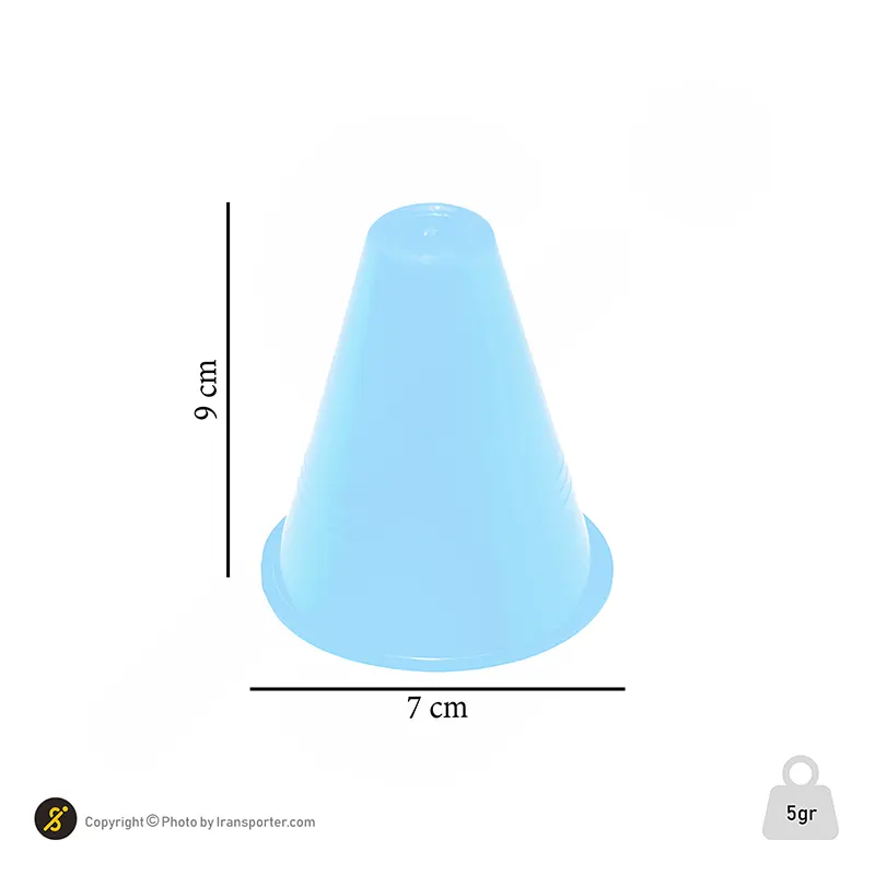 مانع تمرین اسکیتی مخروطی 8 سانتیمتری  بسته 5 عددی