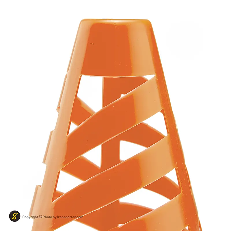 مانع تمرین فوتبال مخروطی 17 سانتیمتری شیاردار ژله ای بسته 10عددی