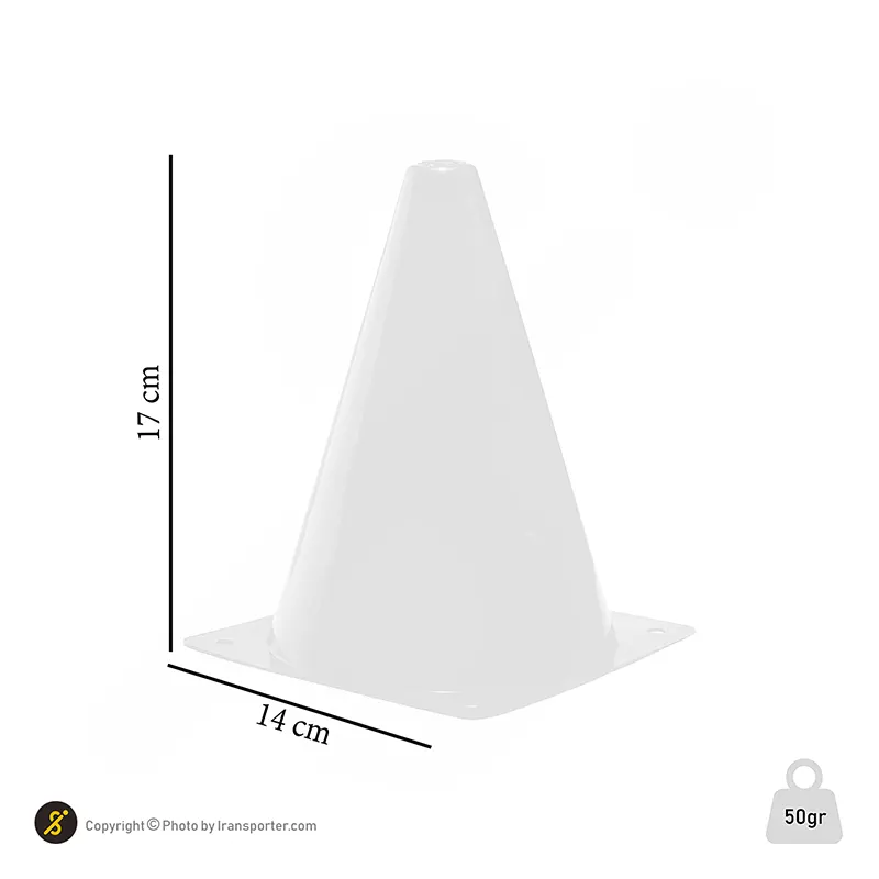 مانع تمرین فوتبال مخروطی 17 سانتیمتری ژله ای  بسته 10عددی