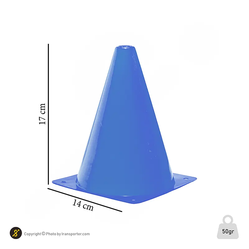 مانع تمرین فوتبال مخروطی 17 سانتیمتری ژله ای  بسته 10عددی