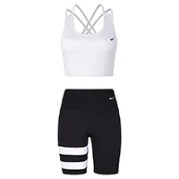 ست نیم تنه شلوارک بایکر زنانه جیماس طرح نایک 2356