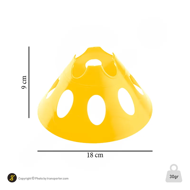 مانع تمرین فوتبال بشقابی سوراخ دار کنز ژله ای 9 سانتیمتری بسته 10 عددی