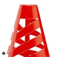 مانع تمرین فوتبال مخروطی 17 سانتیمتری شیاردار ژله ای بسته 10عددی