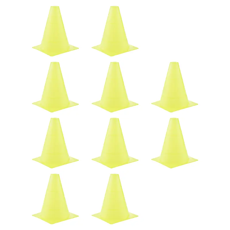 مانع تمرین فوتبال مخروطی 17 سانتیمتری ژله ای  بسته 10عددی