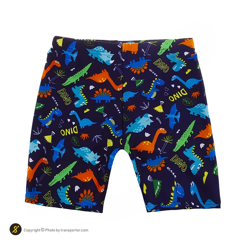 مایو شنا بچه گانه پسرانه دوتکه طرح دار BIAIDI همراه با کلاه شنا YY232