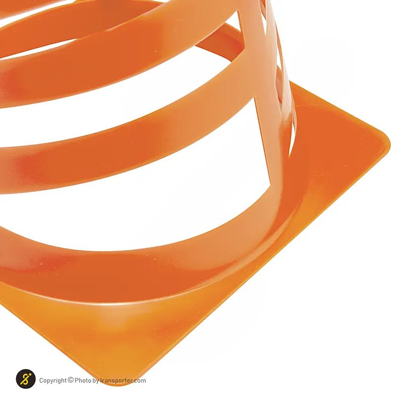 مانع تمرین فوتبال مخروطی 17 سانتیمتری شیاردار ژله ای بسته 10عددی