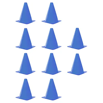 مانع تمرین فوتبال مخروطی 17 سانتیمتری ژله ای  بسته 10عددی