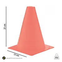 مانع تمرین فوتبال مخروطی 17 سانتیمتری ژله ای  بسته 10عددی