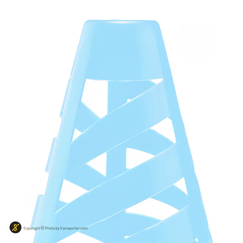 مانع تمرین فوتبال مخروطی 17 سانتیمتری شیاردار ژله ای بسته 10عددی