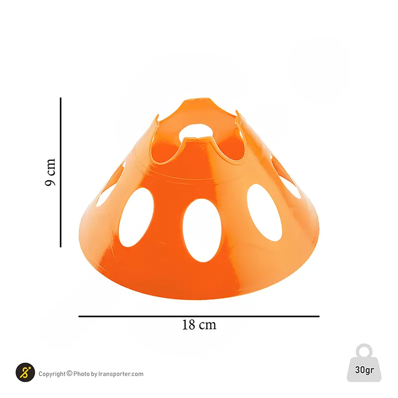 مانع تمرین فوتبال بشقابی سوراخ دار کنز ژله ای 9 سانتیمتری بسته 10 عددی