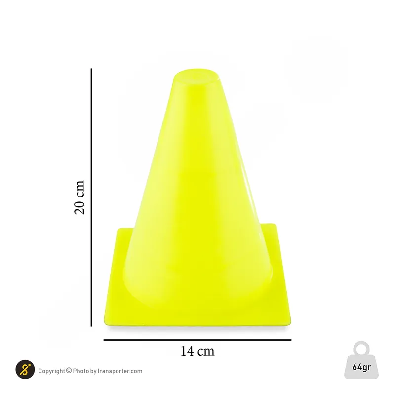 مانع تمرین فوتبال مخروطی ۲۰ سانتیمتری ژله ای بسته 5 عددی DST