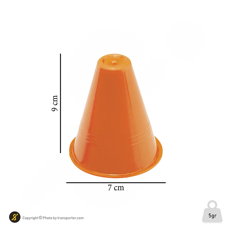 مانع تمرین اسکیتی مخروطی 8 سانتیمتری  بسته 5 عددی