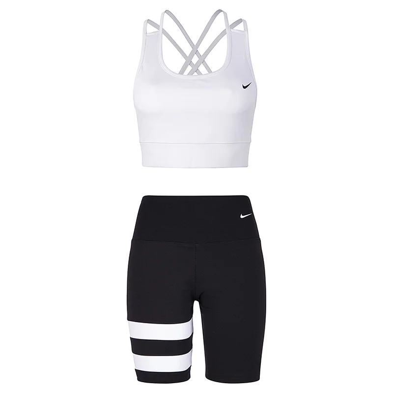 ست نیم تنه شلوارک بایکر زنانه جیماس طرح نایک 2356