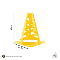 مانع تمرین فوتبال مخروطی 17 سانتیمتری شیاردار ژله ای بسته 10عددی