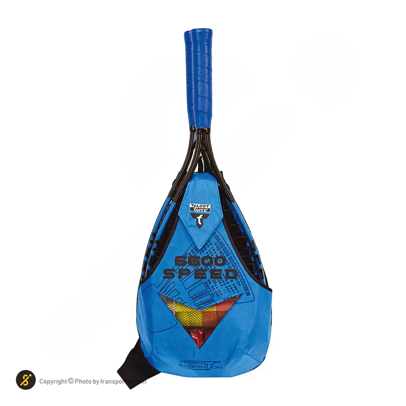 راکت بازی اسپیدمینتون تالبوت جفتی Speed 6600 LED همراه با توپ و مانع تمرین OLK