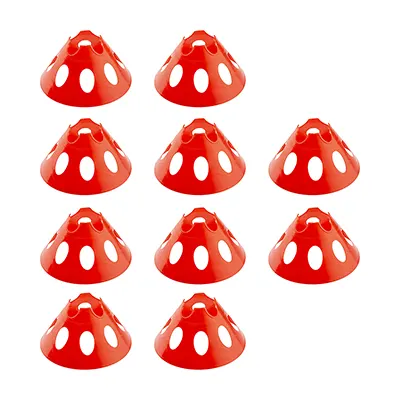 مانع تمرین فوتبال بشقابی سوراخ دار کنز ژله ای 9 سانتیمتری بسته 10 عددی