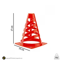 مانع تمرین فوتبال مخروطی 17 سانتیمتری شیاردار ژله ای بسته 10عددی
