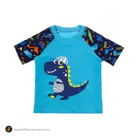 مایو شنا بچه گانه پسرانه دوتکه طرح دار BIAIDI همراه با کلاه شنا YY232