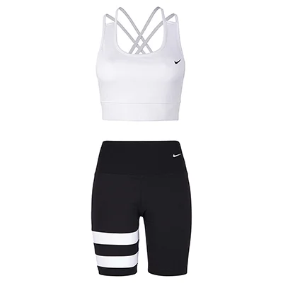 ست نیم تنه شلوارک بایکر زنانه جیماس طرح نایک 2356