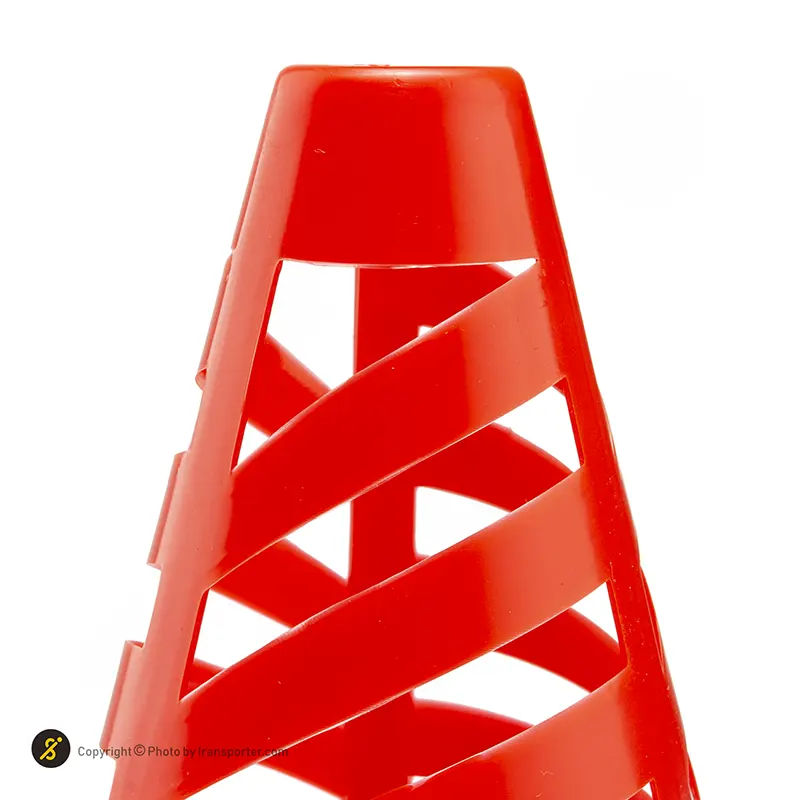 مانع تمرین فوتبال مخروطی 17 سانتیمتری شیاردار ژله ای بسته 10عددی