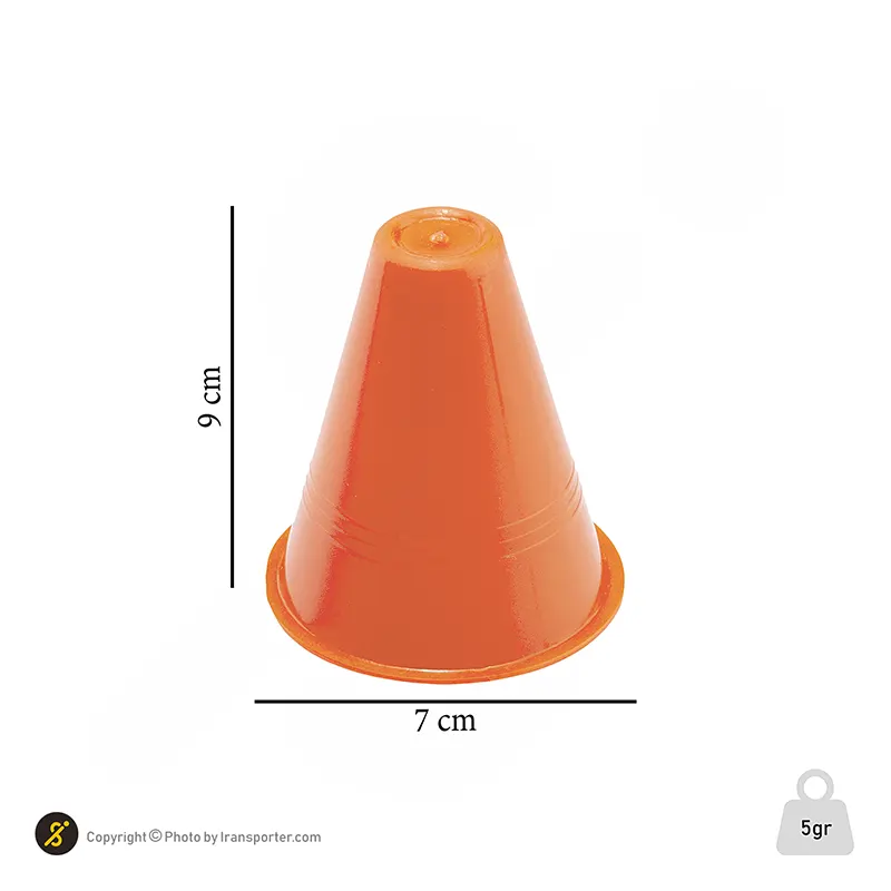 مانع تمرین اسکیتی مخروطی 8 سانتیمتری  بسته 5 عددی