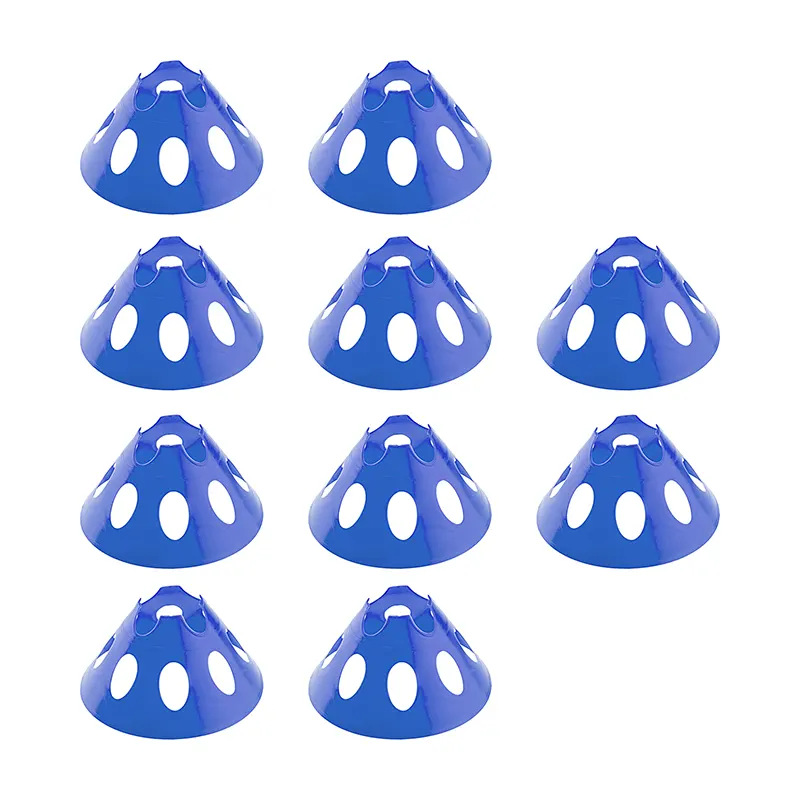 مانع تمرین فوتبال بشقابی سوراخ دار کنز ژله ای 9 سانتیمتری بسته 10 عددی