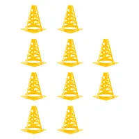 مانع تمرین فوتبال مخروطی 17 سانتیمتری شیاردار ژله ای بسته 10عددی