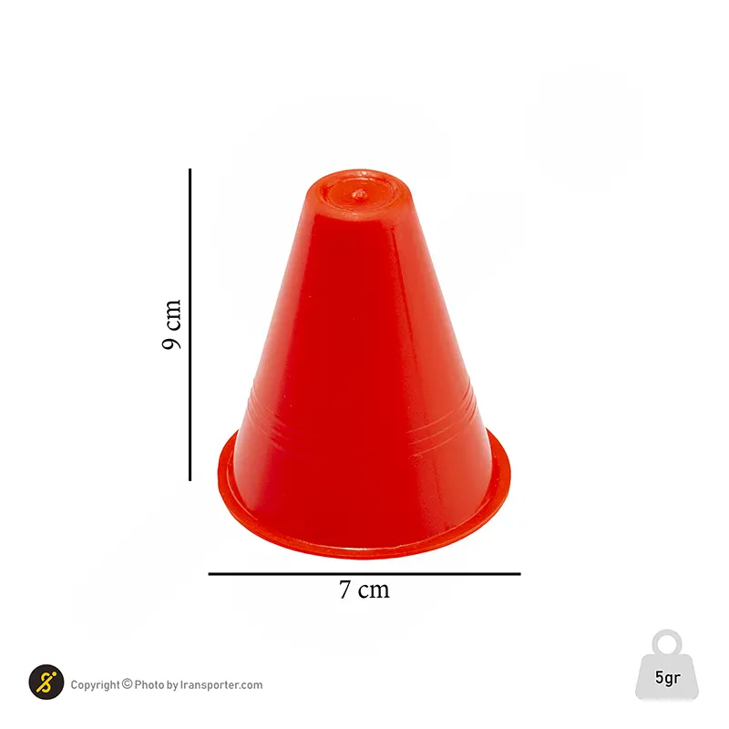 مانع تمرین اسکیتی مخروطی 8 سانتیمتری  بسته 5 عددی