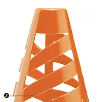 مانع تمرین فوتبال مخروطی 17 سانتیمتری شیاردار ژله ای بسته 10عددی