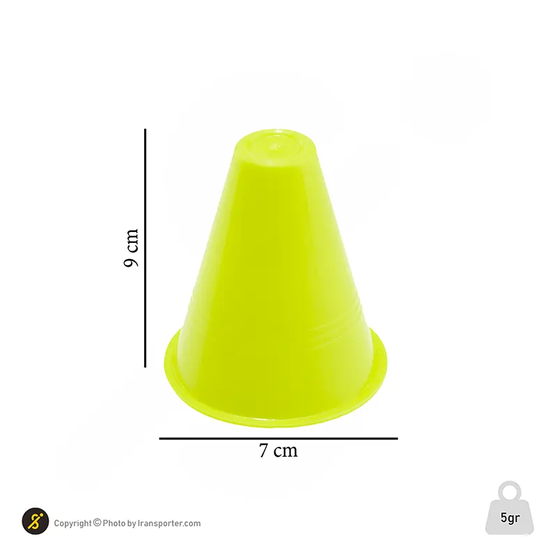 مانع تمرین اسکیتی مخروطی 8 سانتیمتری  بسته 5 عددی