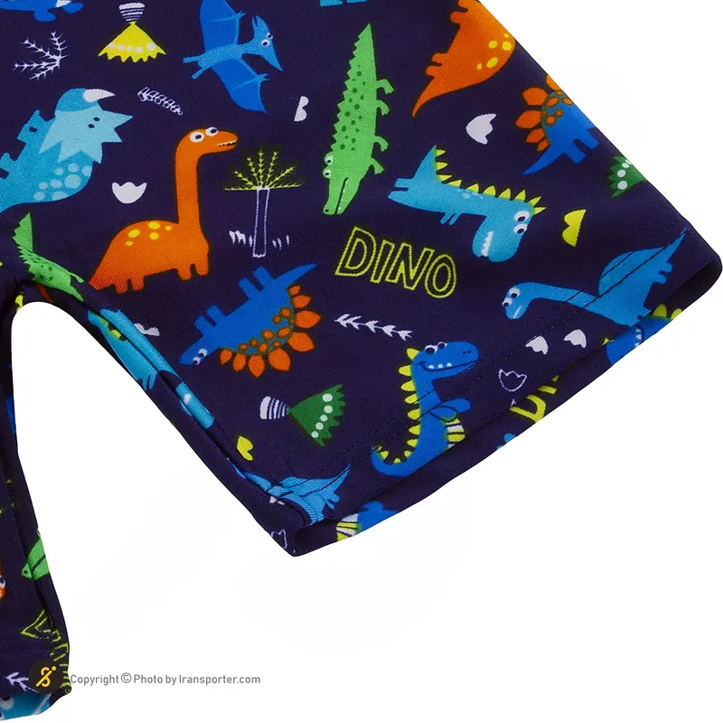 مایو شنا بچه گانه پسرانه دوتکه طرح دار BIAIDI همراه با کلاه شنا YY232