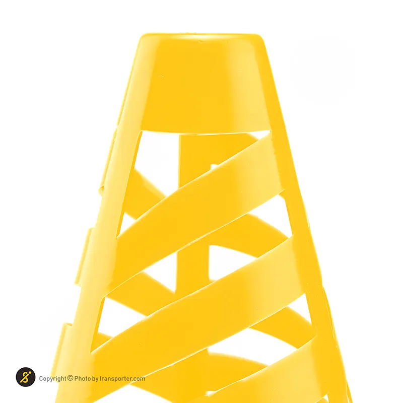 مانع تمرین فوتبال مخروطی 17 سانتیمتری شیاردار ژله ای بسته 10عددی