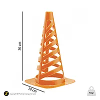 مانع تمرین فوتبال مخروطی 30 سانتیمتری شیاردار ژله ای بسته 10عددی