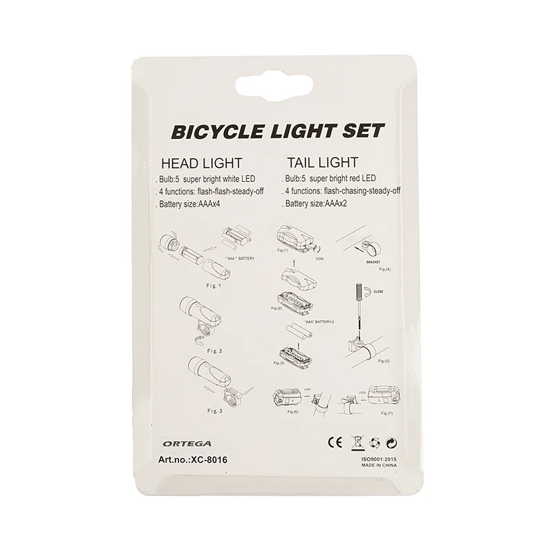 ست چراغ دوچرخه جلو و عقب XINGCHENG - XC-8016 