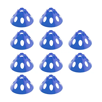 مانع تمرین فوتبال بشقابی سوراخ دار کنز ژله ای 9 سانتیمتری بسته 10 عددی