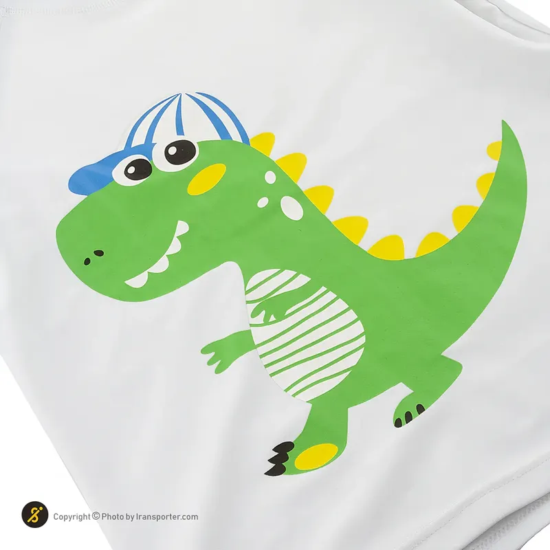 مایو شنا بچه گانه پسرانه دوتکه طرح دار BIAIDI همراه با کلاه شنا YY232