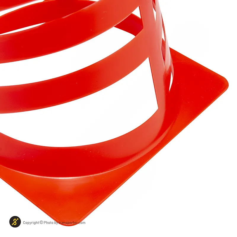 مانع تمرین فوتبال مخروطی 17 سانتیمتری شیاردار ژله ای بسته 10عددی