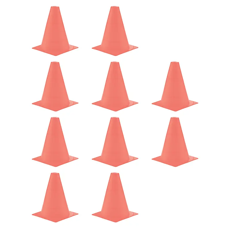 مانع تمرین فوتبال مخروطی 17 سانتیمتری ژله ای  بسته 10عددی