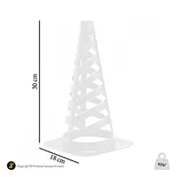 مانع تمرین فوتبال مخروطی 30 سانتیمتری شیاردار ژله ای بسته 10عددی